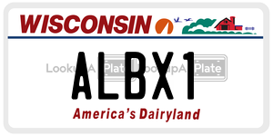 ALBX1  license plate in WI