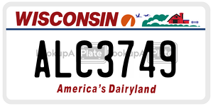 ALC3749  license plate in WI