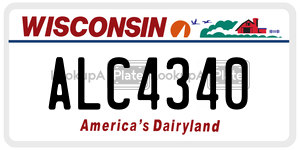ALC4340 license plate in Wisconsin