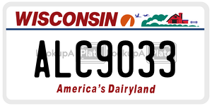 ALC9033  license plate in WI