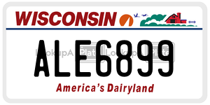 ALE6899 license plate in Wisconsin