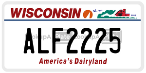 ALF2225  license plate in WI