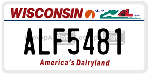 ALF5481  license plate in WI