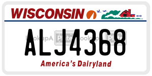 ALJ4368 license plate in Wisconsin