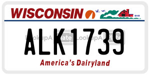 ALK1739  license plate in WI