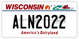 ALN2022  license plate in WI