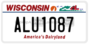 ALU1087  license plate in WI