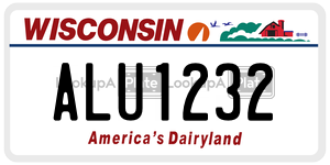 ALU1232  license plate in WI