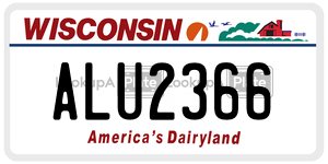 ALU2366  license plate in WI