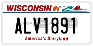 ALV1891  license plate in WI