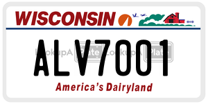 ALV7001  license plate in WI