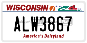 ALW3867 license plate in Wisconsin