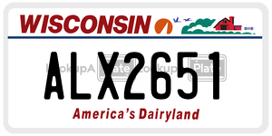 ALX2651  license plate in WI