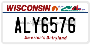 ALY6576 license plate in Wisconsin