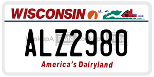 ALZ2980  license plate in WI