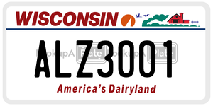 ALZ3001  license plate in WI