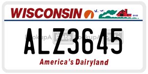 ALZ3645  license plate in WI