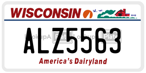 ALZ5563  license plate in WI