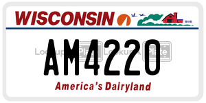 AM4220  license plate in WI