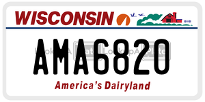 AMA6820  license plate in WI