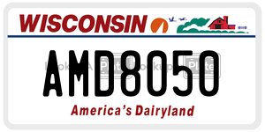AMD8050  license plate in WI