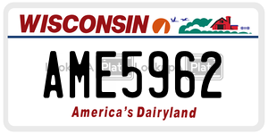 AME5962  license plate in WI