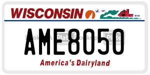 AME8050  license plate in WI