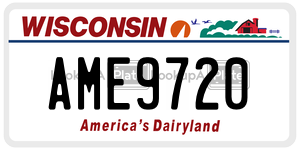 AME9720  license plate in WI