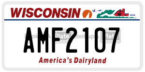AMF2107  license plate in WI