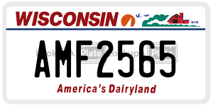 AMF2565 license plate in Wisconsin