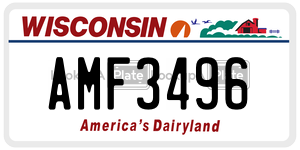 AMF3496  license plate in WI