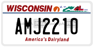 AMJ2210  license plate in WI