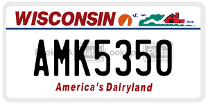 AMK5350  license plate in WI