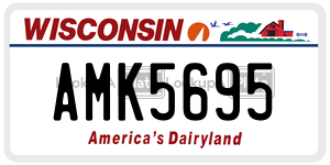 AMK5695 license plate in Wisconsin
