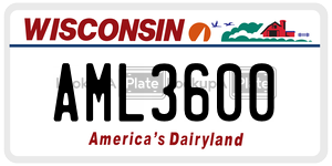 AML3600  license plate in WI