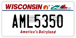 AML5350  license plate in WI
