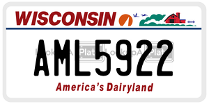 AML5922  license plate in WI