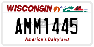 AMM1445  license plate in WI