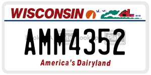AMM4352  license plate in WI