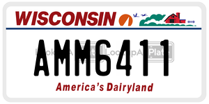 AMM6411 license plate in Wisconsin