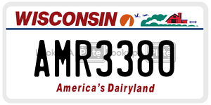 AMR3380  license plate in WI