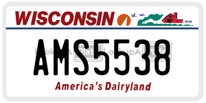 AMS5538  license plate in WI