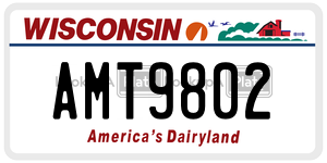 AMT9802 license plate in Wisconsin
