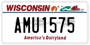 AMU1575  license plate in WI