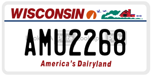 AMU2268  license plate in WI