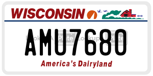 AMU7680  license plate in WI