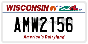 AMW2156  license plate in WI
