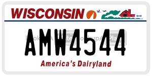 AMW4544 license plate in Wisconsin