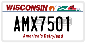 AMX7501  license plate in WI