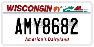 AMY8682  license plate in WI
